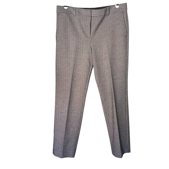 Ann Taylor Curvy Fit Straight Leg BW Micro Houndstooth Pant Cotton Blend Size 14 - Picture 1 of 11